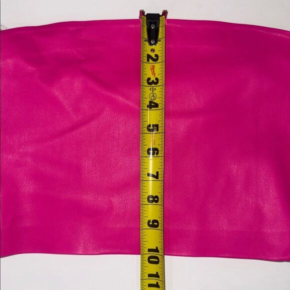 NWT Susana Monaco Faux Leather Cropped Tube Top Link Glow Large - Picture 6 of 10